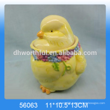 Easter cock design ceramic storage jar
